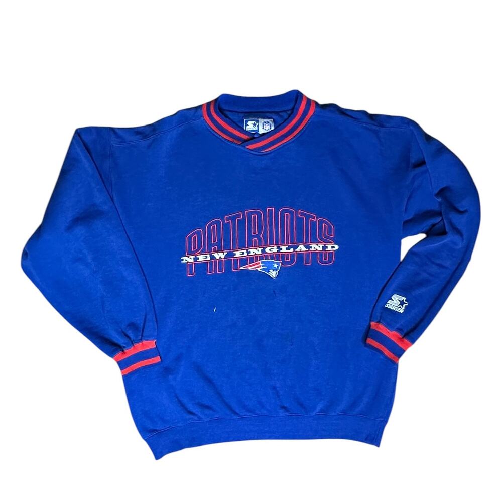 Vintage 90s Starter New England Patriots NFL Crewneck Sweatshirt Made in USA L